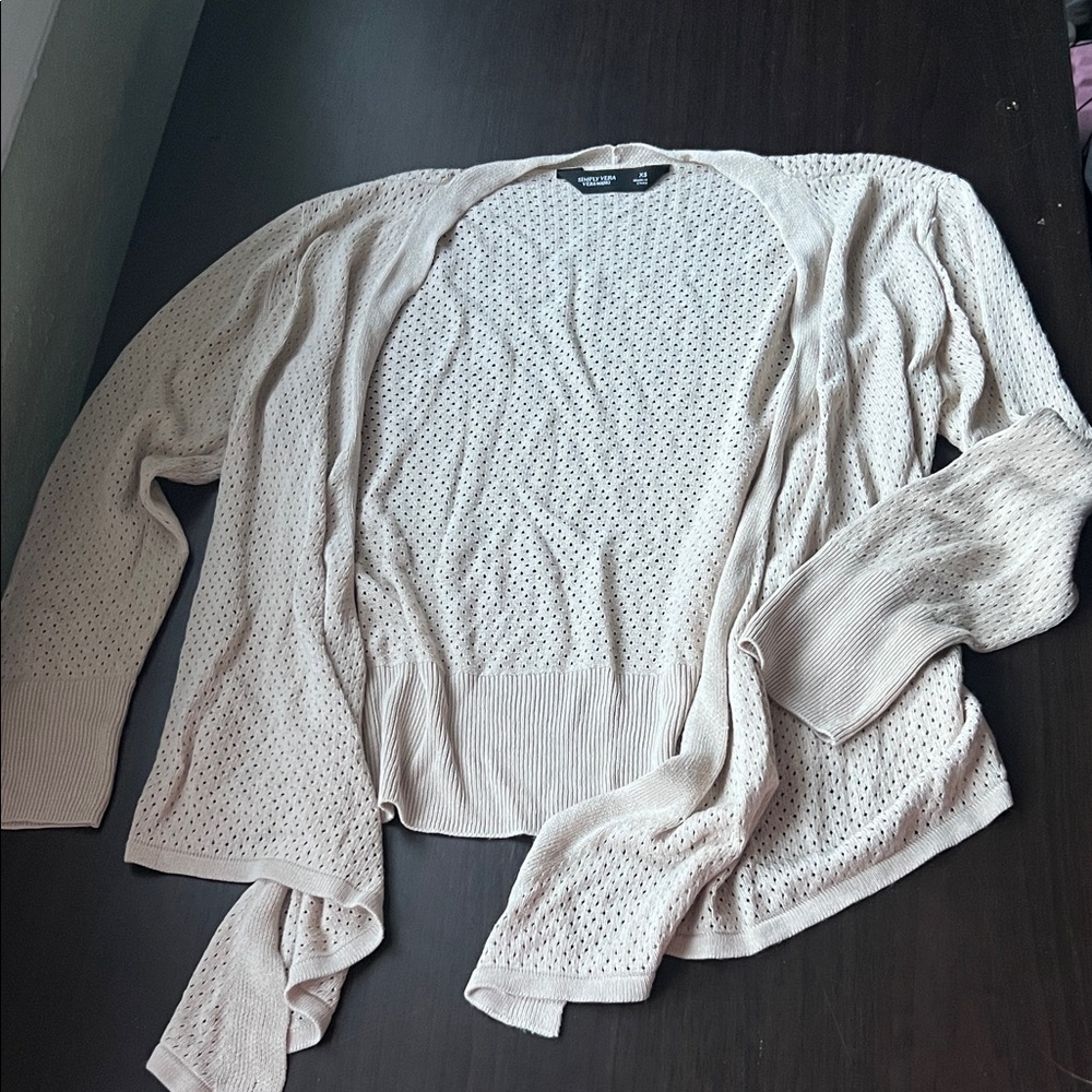 Simply Vera Vera Wang Women's Biege Cardigan